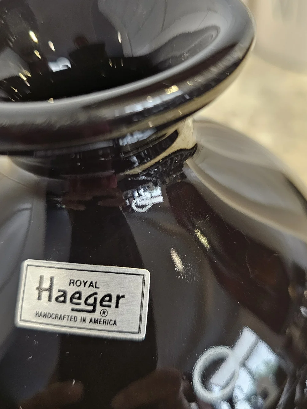 Vintage Royal Haeger Black Glossy Bud Vase